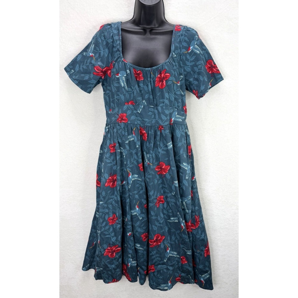 Collectif Women's Giada Hummingbird Eden Dress Size Large Minor Flaw Read